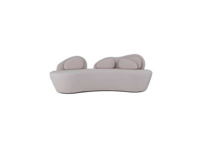 White 3-seater sofa cushions 3-seater living room couch luxury textile sofa