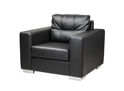 Black armchair, faux leather single-seater, living room relax, new 1-seater