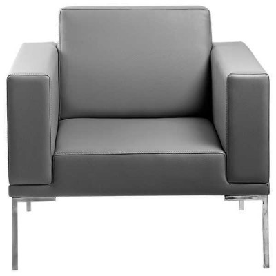 Gray TV armchair, designer upholstered armchair, recliner, relaxing single-seater