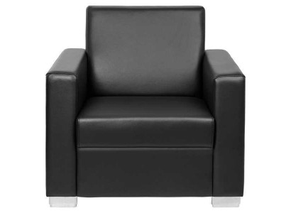 Black leather armchair designer upholstery single-seater living room relax chair