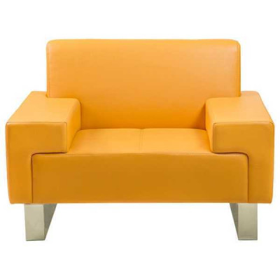 Yellow armchair designer single-seater couch leather armchair lounge 1-seater