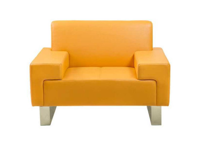 Yellow armchair designer single-seater couch leather armchair lounge 1-seater