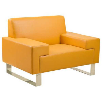 Yellow armchair designer single-seater couch leather armchair lounge 1-seater