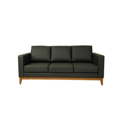 Black office sofa designer 3-seater couch living room 3-seater upholstered sofa