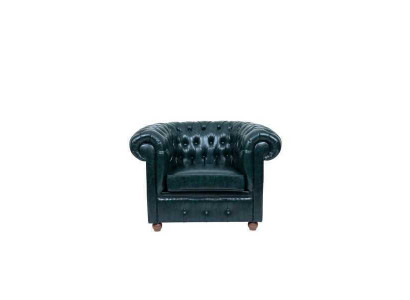 Chesterfield dark green armchair lounge living room TV single-seater