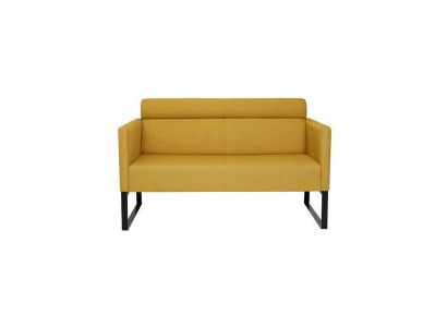 Yellow living room sofa designer 2-seater couch upholstered leather sofas new