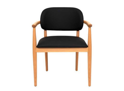 Black armchair designer dining chair luxury single-seater wooden furniture
