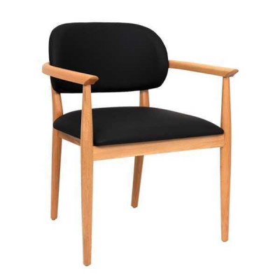 Black armchair designer dining chair luxury single-seater wooden furniture