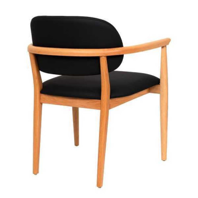 Black armchair designer dining chair luxury single-seater wooden furniture
