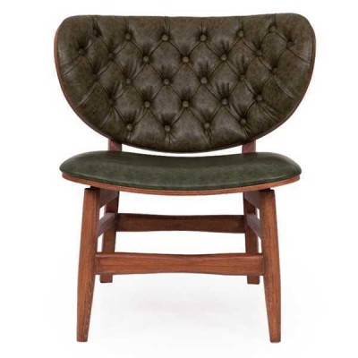 Modern Chesterfield Green One-Seater Upholstered Armchair One-Seater Recliner