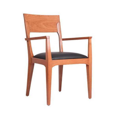 Brown wooden chair designer single-seater dining chair luxury 1-seater furniture