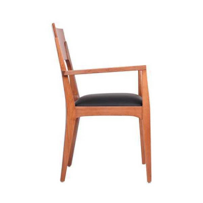 Brown wooden chair designer single-seater dining chair luxury 1-seater furniture