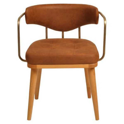 Luxury Dining Room Orange Modern Wooden Chair Designer Armchair Single Seater