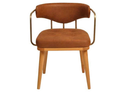 Luxury Dining Room Orange Modern Wooden Chair Designer Armchair Single Seater