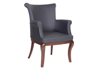 Gray designer chair, armchair upholstered luxury dining room armchair