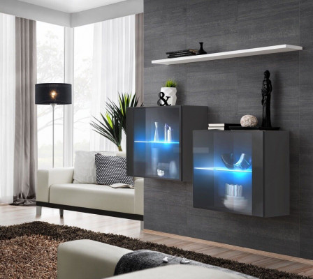 Luxury furniture living room complete wall unit wood furnishing wall cabinet wall shelf