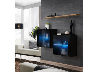 Designer furniture black luxury wall cabinet living room furniture wall shelf