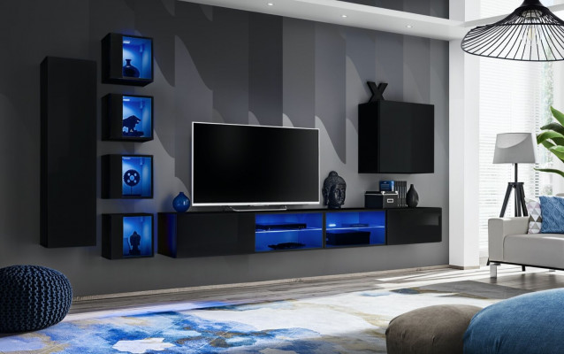 Furniture wall unit complete wooden furniture modern designer set wall cabinet furnishings