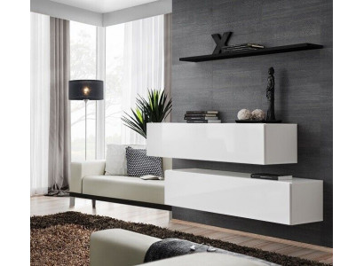 Modern wall unit living wall shelf wall cabinet white luxury furnishings designer