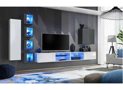 Wall unit white designer cabinet furniture living room furniture complete set