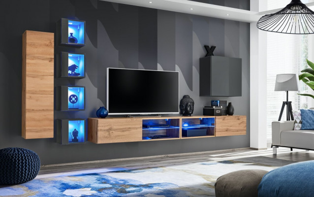 Set living room wall unit 320 cm wall cabinet TV stand modern sideboard living room furniture