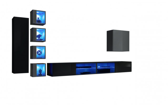 Living room furniture New wall unit 320cm 6x hanging cabinet furniture luxury wall shelf