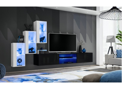 Living Room Wall Luxury Furniture Complete Set Designer Modern Arrangement 3x Wall Cabinet