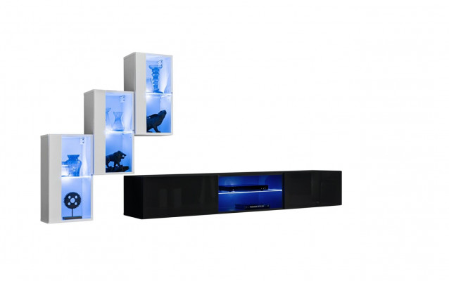 Living Room Wall Luxury Furniture Complete Set Designer Modern Arrangement 3x Wall Cabinet