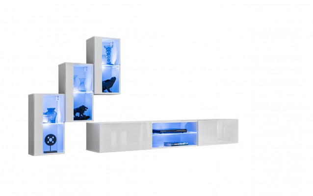 Luxury wall unit new living room set 210 cm furnishings wall shelves modern