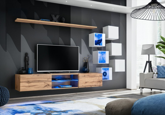 Living room furniture sideboard wood furniture luxury set unit complete wall cabinet