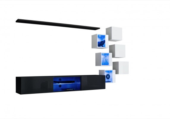 Modern complete wall unit wall shelves luxury designer set living room furniture