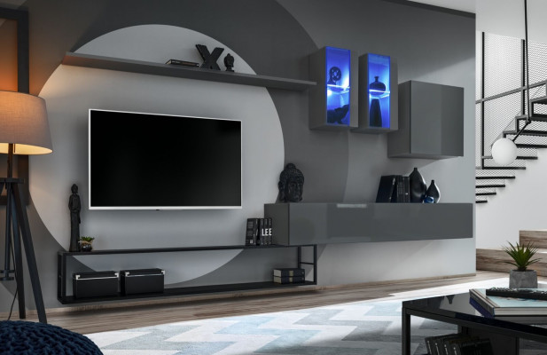 Living Room Furniture Complete Set 6-piece Designer Wall Unit Luxury Furniture Sideboard
