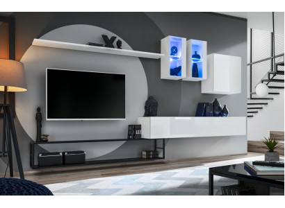 Complete wall unit designer luxury living room furniture white TV stand sideboard