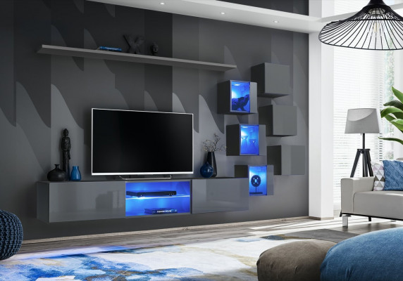 Luxury Furniture Set 8-piece Wall Unit Wall Shelf 6x Wall Cabinet New Furniture