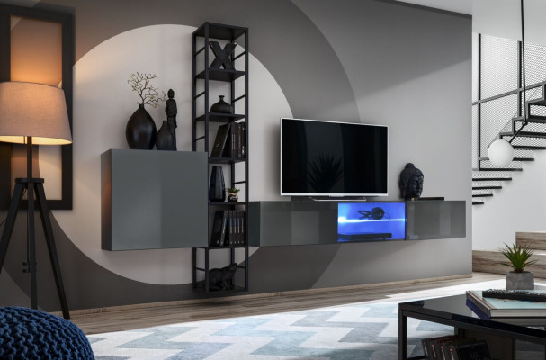 Living room furniture, wooden wall unit, furnishings, TV stand, complete, new furniture