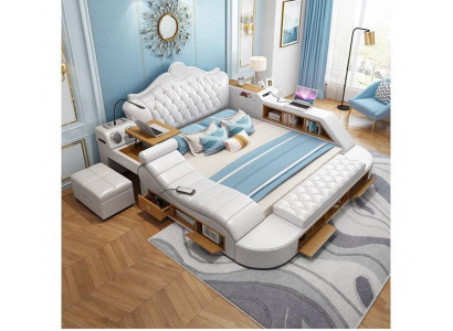 Multifunction Bed Chesterfield Double Luxury Design Bed 180x200 USB