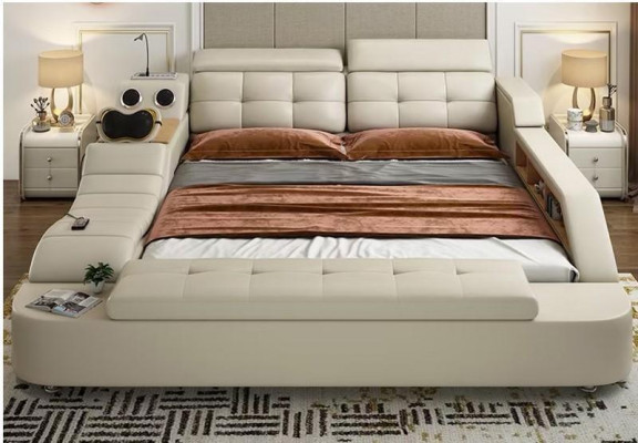 Multifunctional Bed Double Beds Modern Bed Frame 180x200cm New