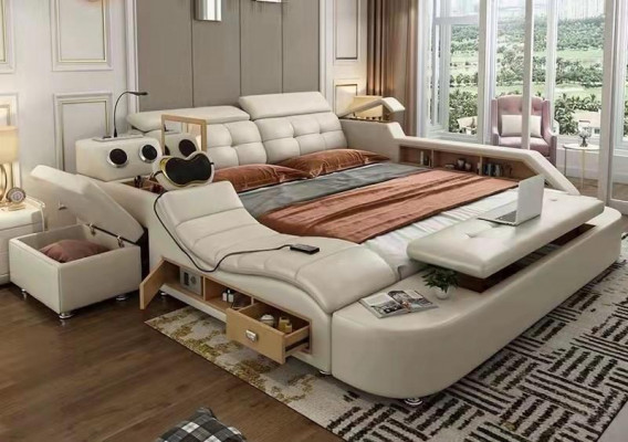 Multifunctional Bed Double Beds Modern Bed Frame 180x200cm New