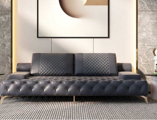 Living Room Set 3-Piece Black Living Room Sofa Set 3 + 2 + 1 Seater New Wood