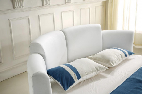 Designer bed upholstered round bed 200x200 double bed with LED