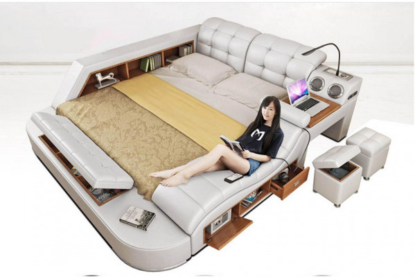 Chesterfield Double Luxury Design Bed 180x200 Multifunctional Bed New