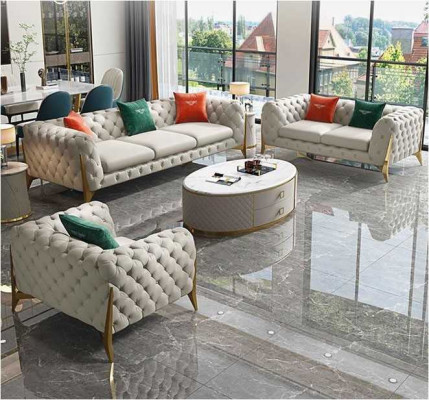 Sofa set 3+2+1 seater sets leather 3-piece living room set upholstery
