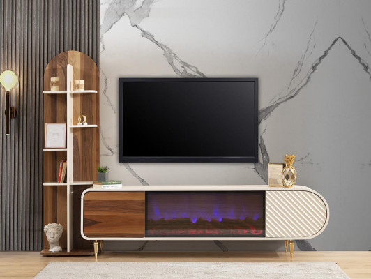 TV stand RTV lowboard shelves sideboard table modern white luxury new