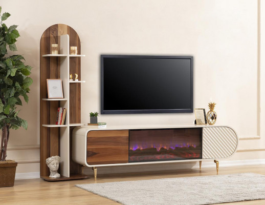 TV stand RTV lowboard shelves sideboard table modern white luxury new