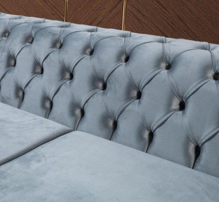 Modern three-seater Chesterfield furniture stainless steel polyester living room furniture