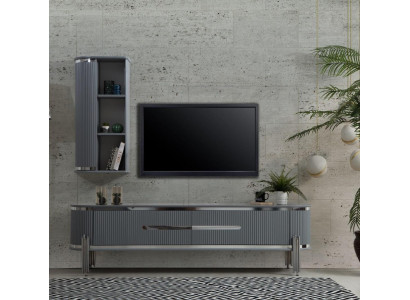 TV stand RTV lowboard shelves sideboard table modern gray luxury new