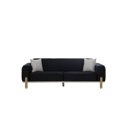 Modern sofa set three-seater armchair upholstery set with stainless steel 2-piece