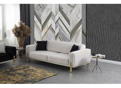 White three-seater sofa modern couch upholstered furniture living room furniture new