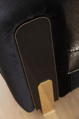 Black armchair wing chair luxury design living room single-seater modern