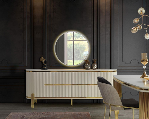 Luxury Sideboard Dresser Wood Sideboard Cabinet Dining Room Modern White